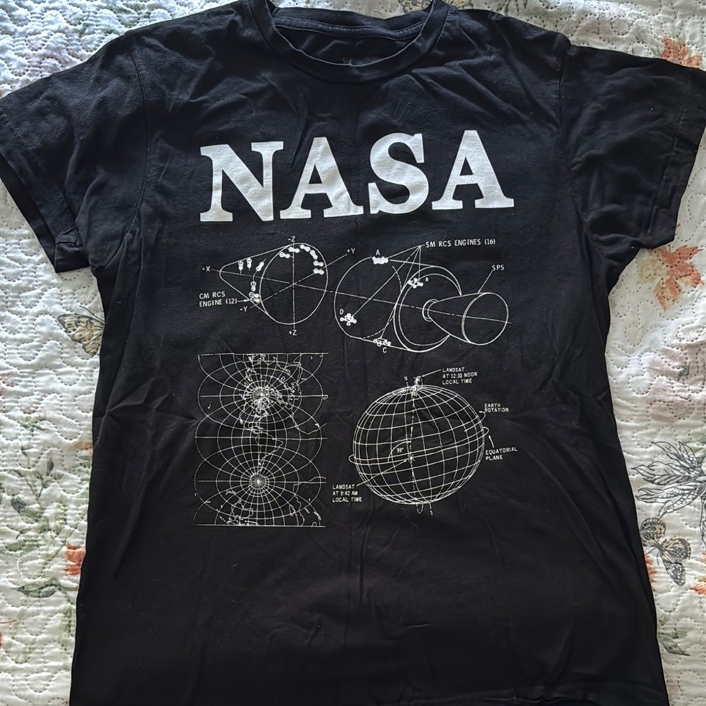 NASA Black Graphic T-Shirt